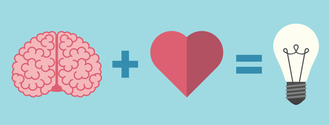 Illustration of how the brain and the heart both contribute to financial decision making