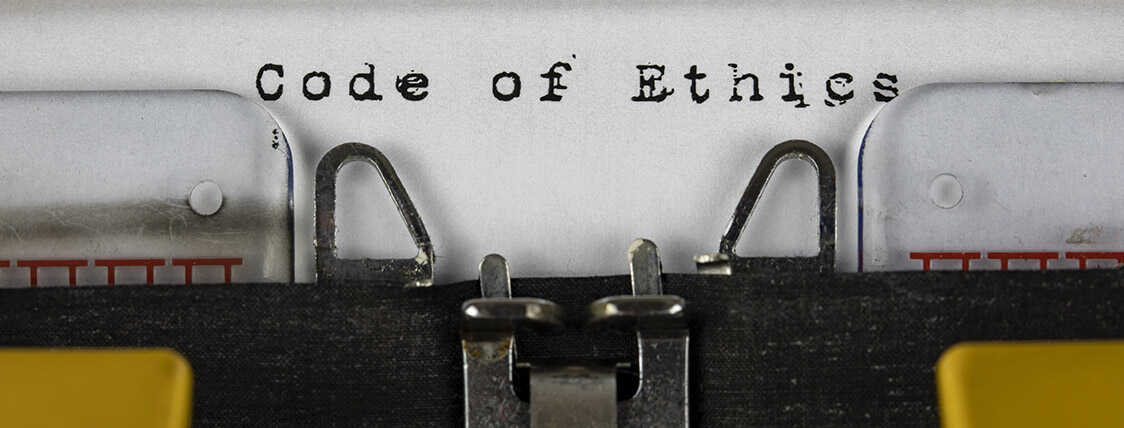 CFP Board Typewriter with CFP Code of Ethics