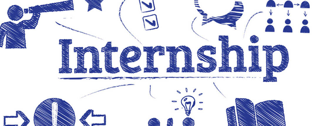 Internship spelled out in blue