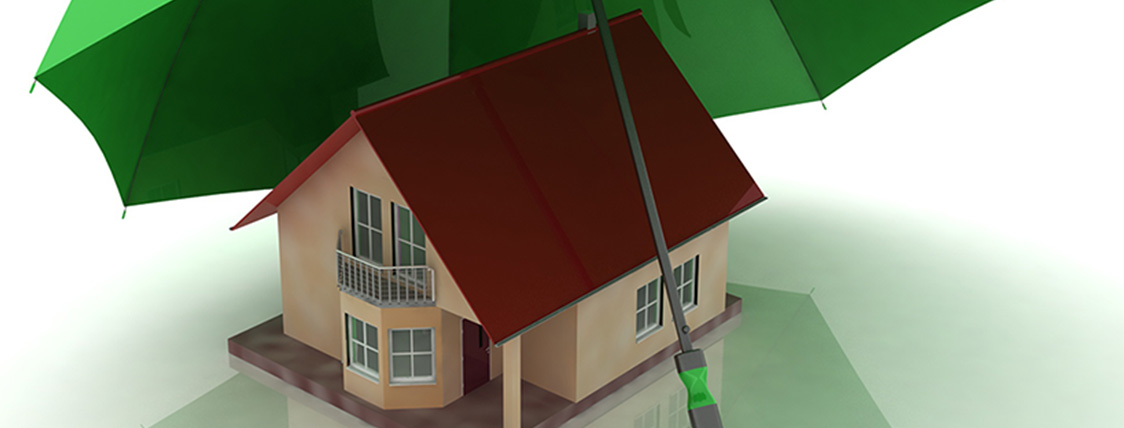 Umbrella protecting a home