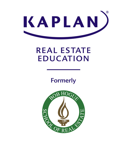 Logo for Kaplan Real Estate Education, formerly Bob Hogue School of Real Estate.